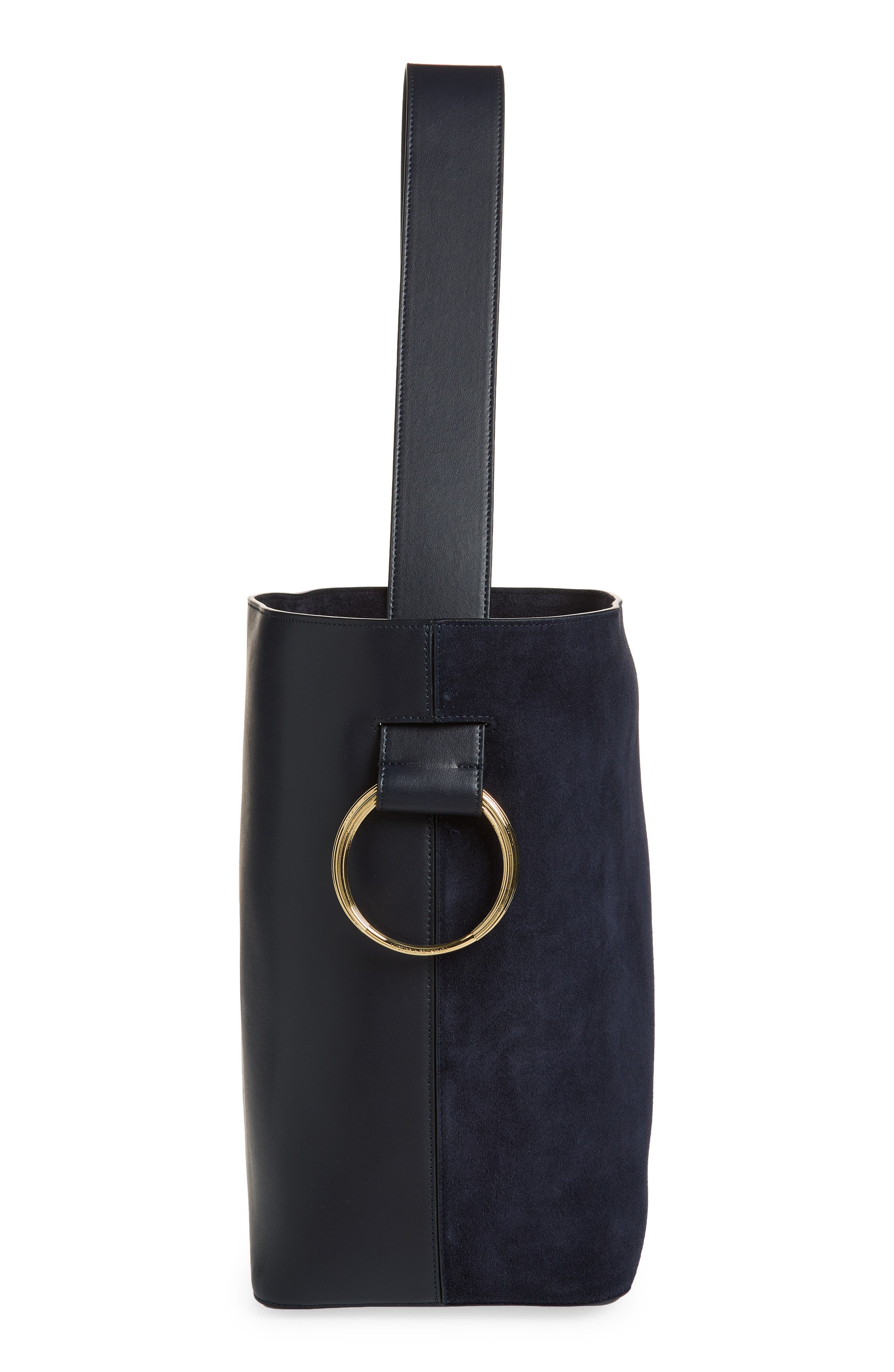 Victoria Beckham Dia North/South Bucket Bag, Alternate, color, Navy