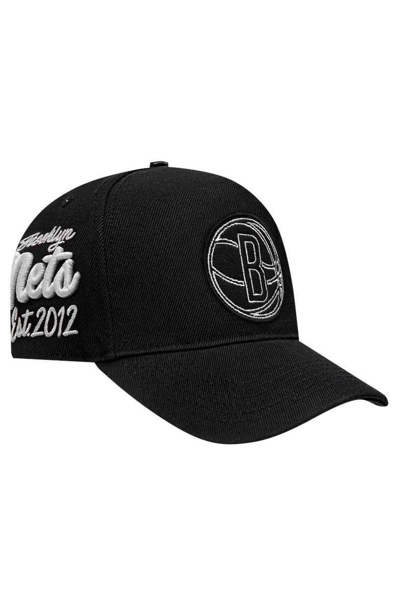 PRO STANDARD Men's Pro Standard Black Brooklyn Nets Paint the City Pinch Front Snapback Hat, Main, color, Black