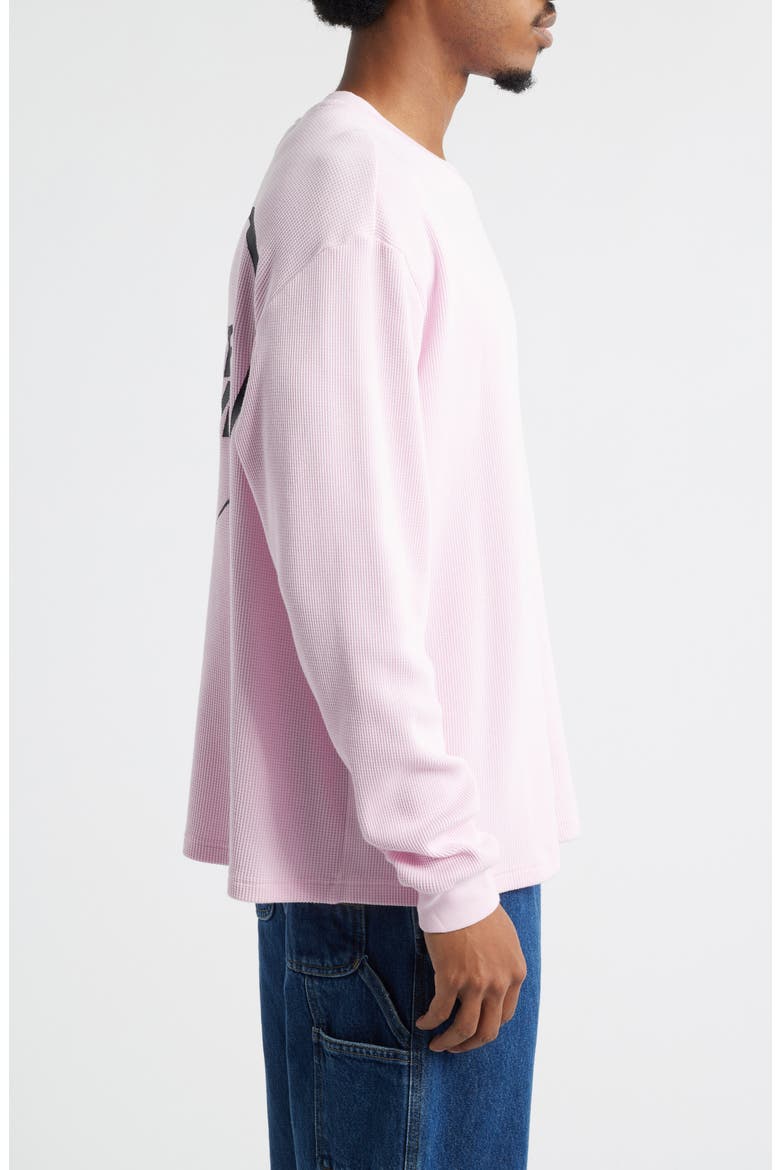 Logo Long Sleeve Waffle T-Shirt, Alternate, color, LIGHT PINK
