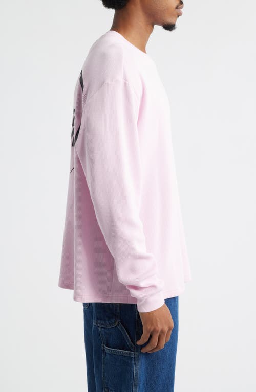 Boiler Room Logo Long Sleeve Waffle T-shirt In Pink