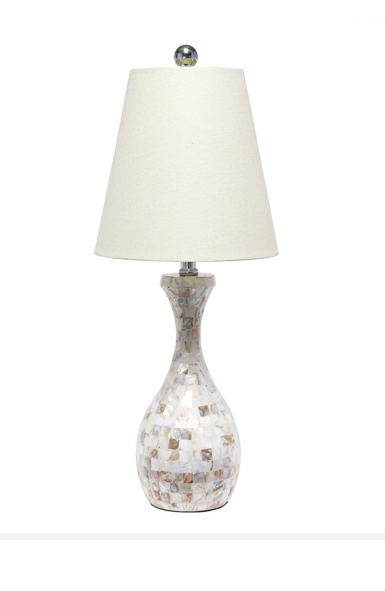 LALIA HOME Malibu Curved Mosaic Seashell Table Lamp with Chrome Accents, Alternate, color, 