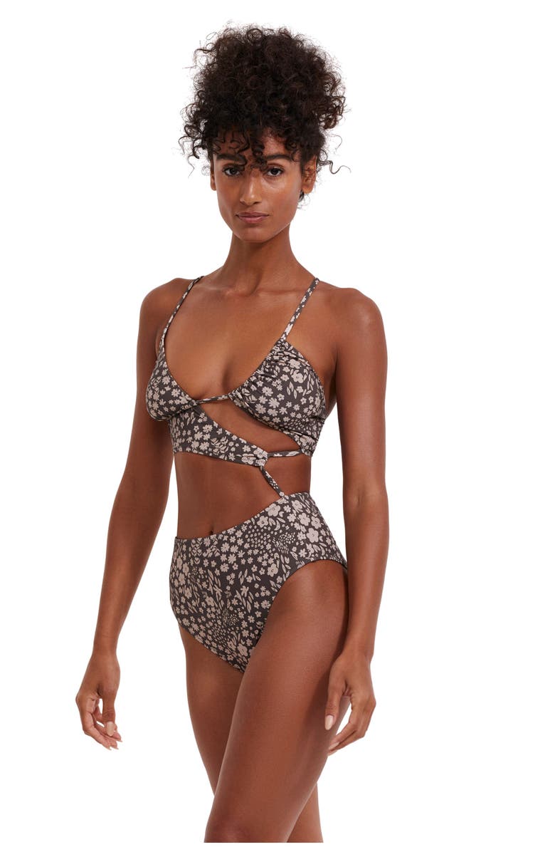 Flirtt Gottex Bella Flora Cut Out One Piece, Alternate, color, 