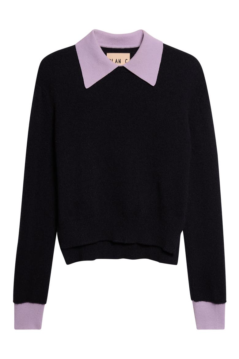 Crewneck Wool and Camel Hair Sweater, Alternate, color, BLUE LILAC