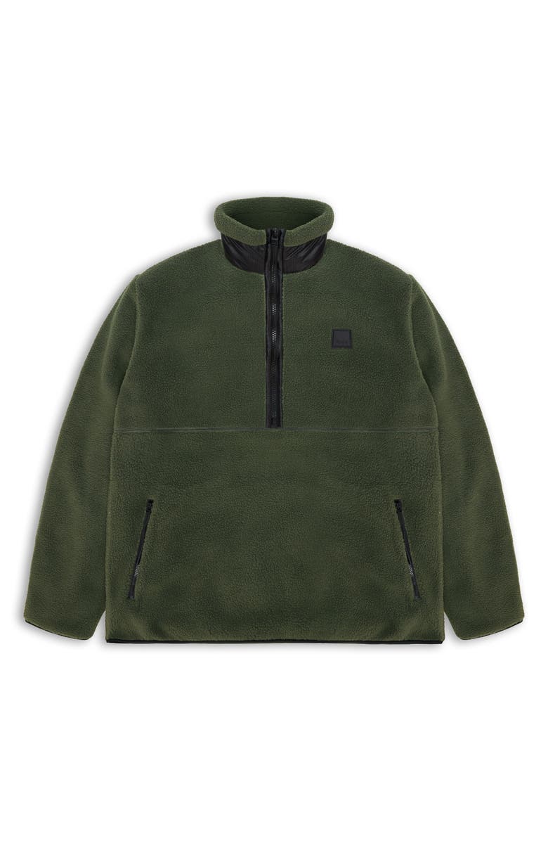Rains Yermo Oversize Waterproof Fleece Half Zip Pullover, Alternate, color,