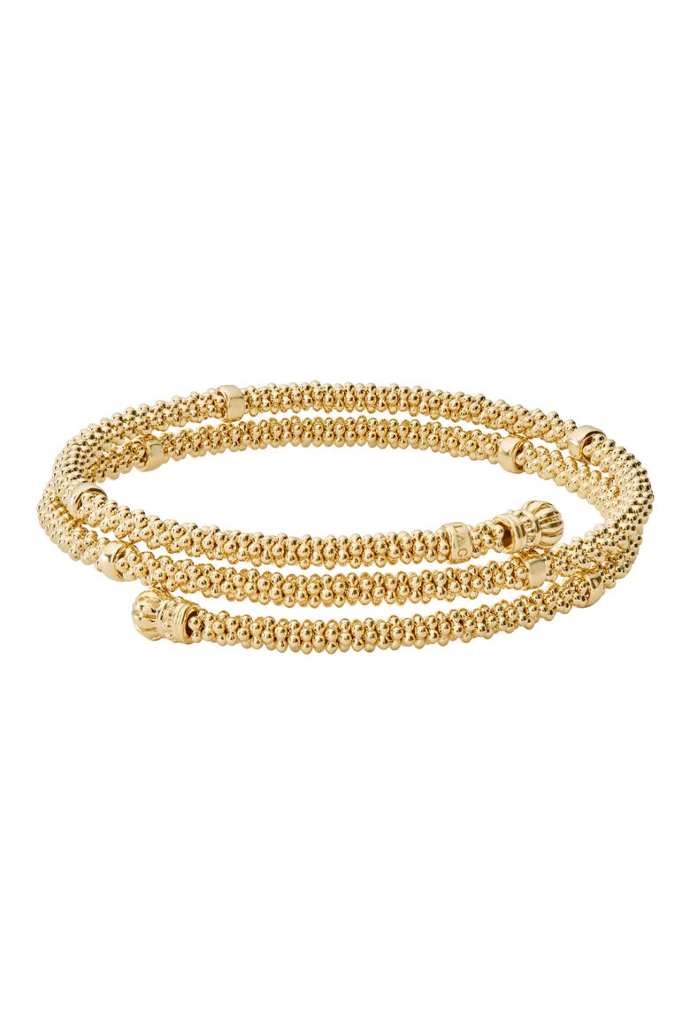 Caviar 18K Gold Coil Bracelet, Main, color, GOLD