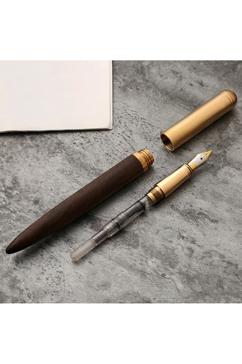 The Hemmingway | Handmade Wood and Brass Fountain Pen, Alternate, color, Cherry
