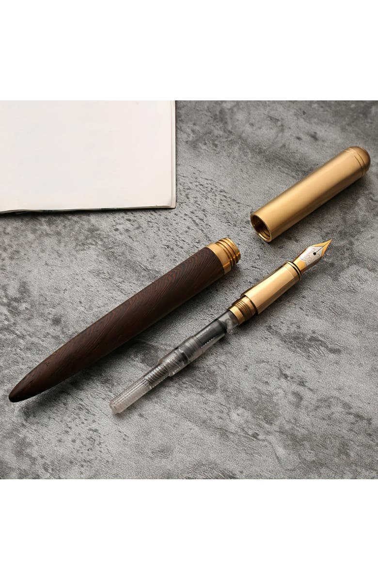 STEEL HORSE LEATHER The Hemmingway | Handmade Wood and Brass Fountain Pen, Alternate, color, Rose