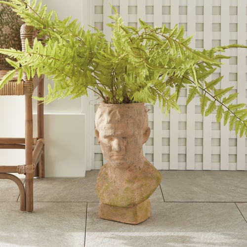 Napa Home & Garden Weathered Garden Male Bust Planter In Brown