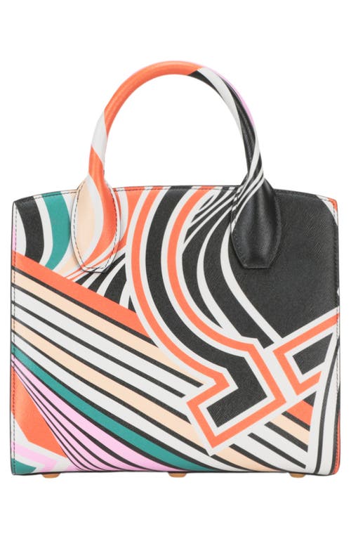 Ferragamo Gancini Print Leather Tote Bag In Multi