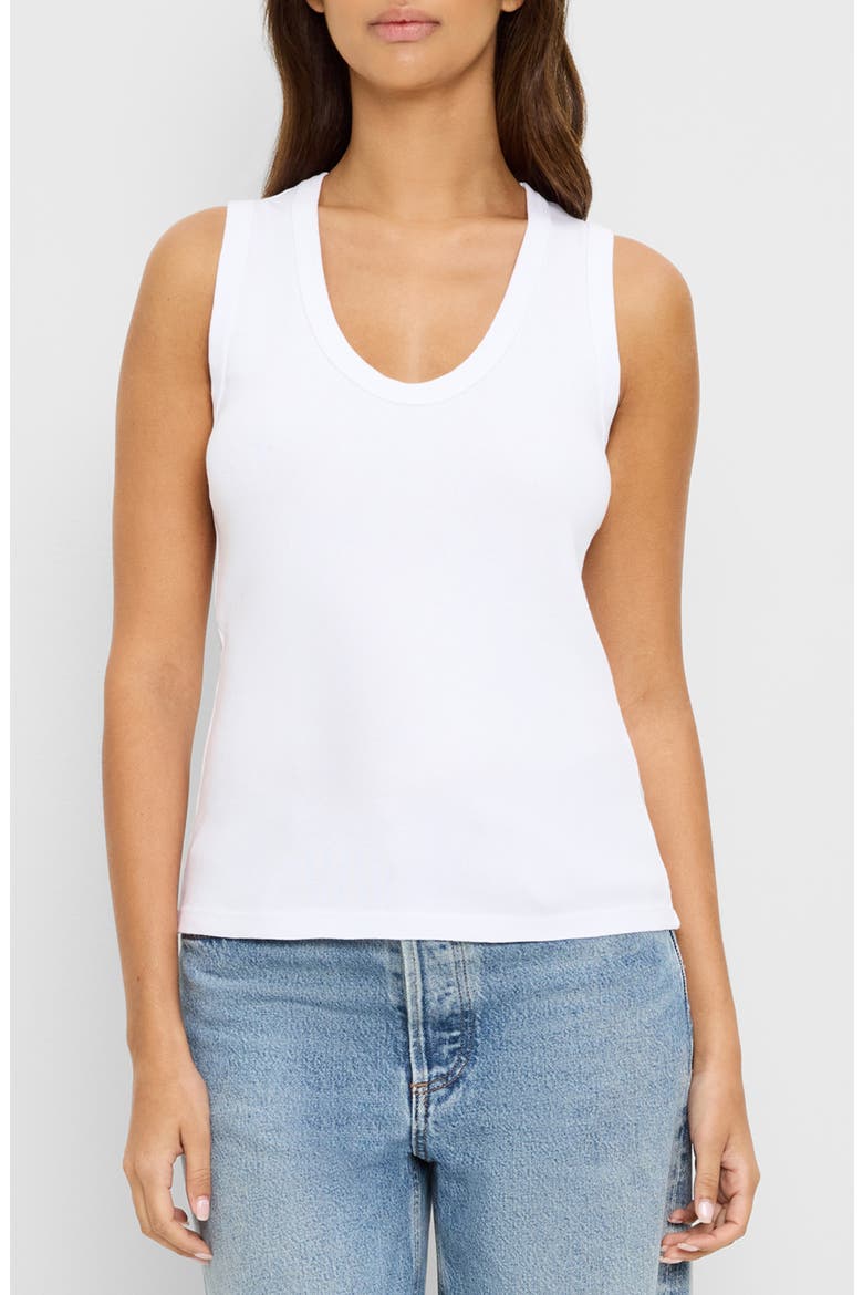 Brynn Scoop Neck Muscle Tank, Main, color, WHITE