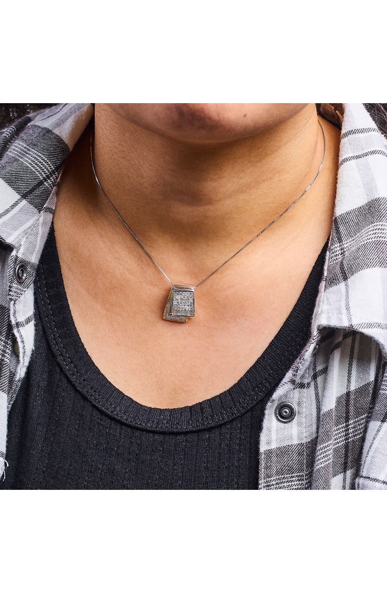 Haus of Brilliance 14K Gold 2.0 Cttw Diamond Foldover Box Pendant  Box Chain Necklace, Alternate, color, Yellow