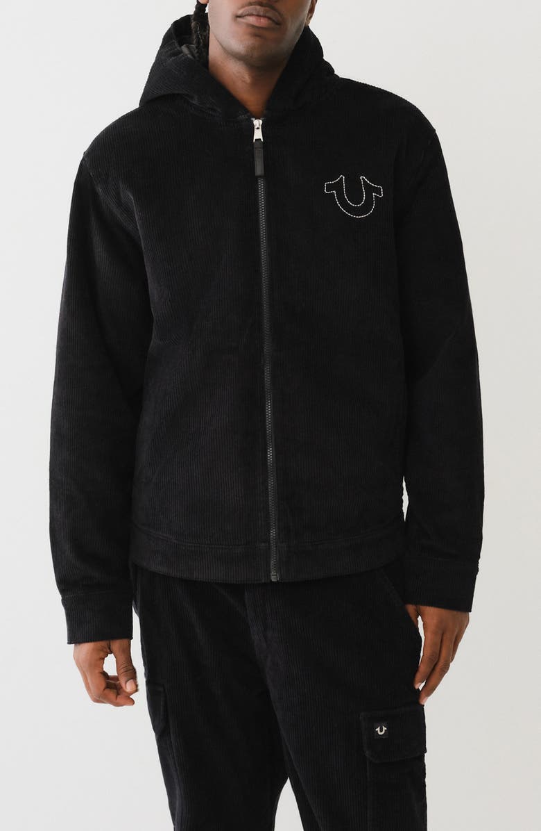 True Religion Vintage Hooded Cotton Corduroy Jacket, Main, color,