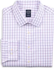 B+T Essentials Fit by Dxl Big & Tall Non-Iron Windowpane Dress Shirt