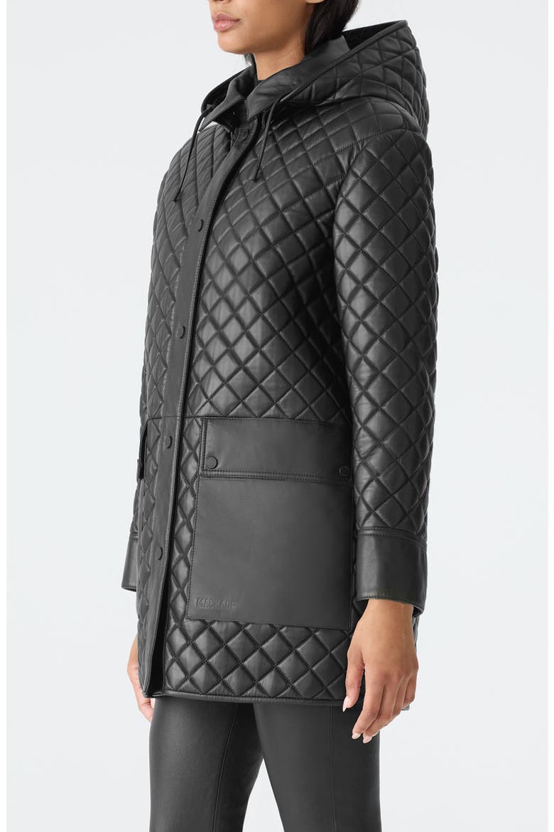 Litzy Quilted Hooded Leather Jacket, Alternate, color, BLACK