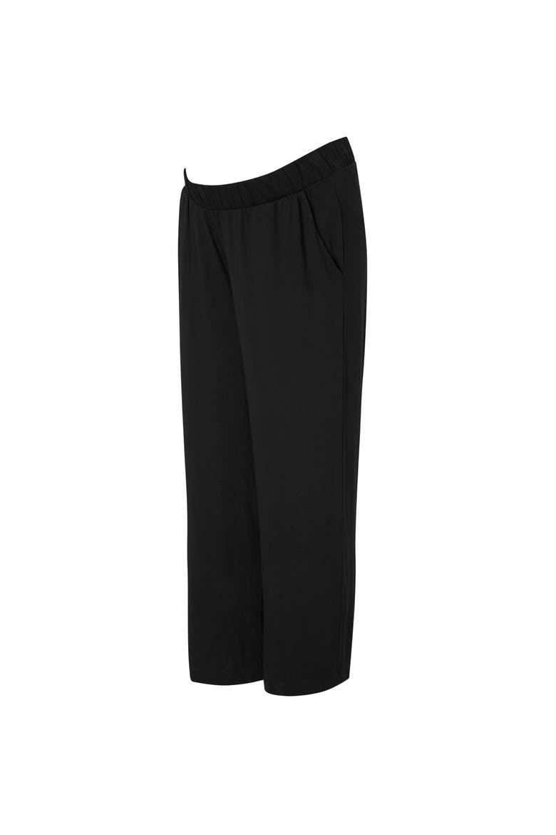Bethany Maternity Cropped Wide-Leg Pant, Main, color, Caviar Black