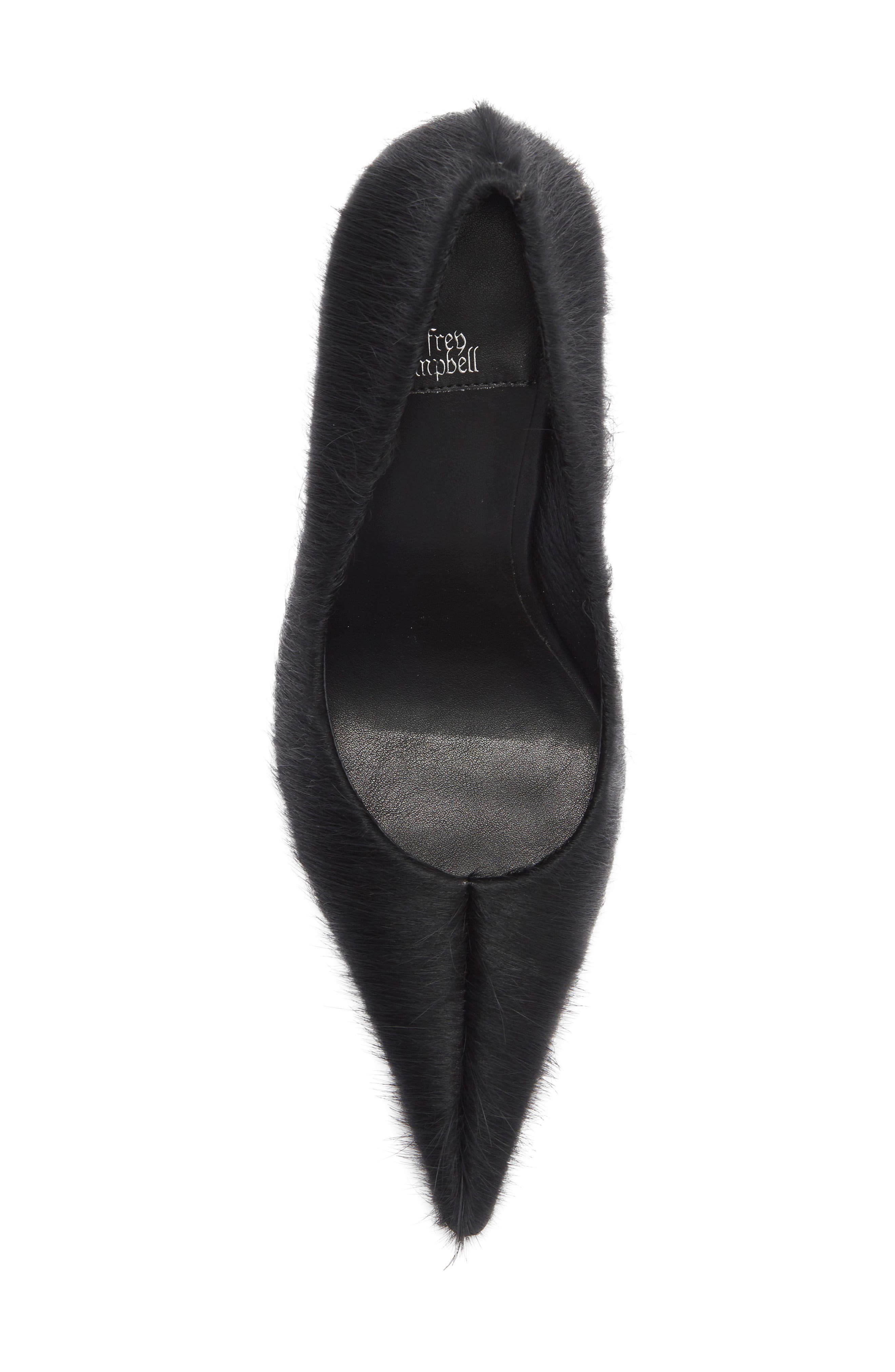 Jeffrey Campbell Genuine Calf Hair Pointed Toe Pump, Alternate, color, Black Longhair