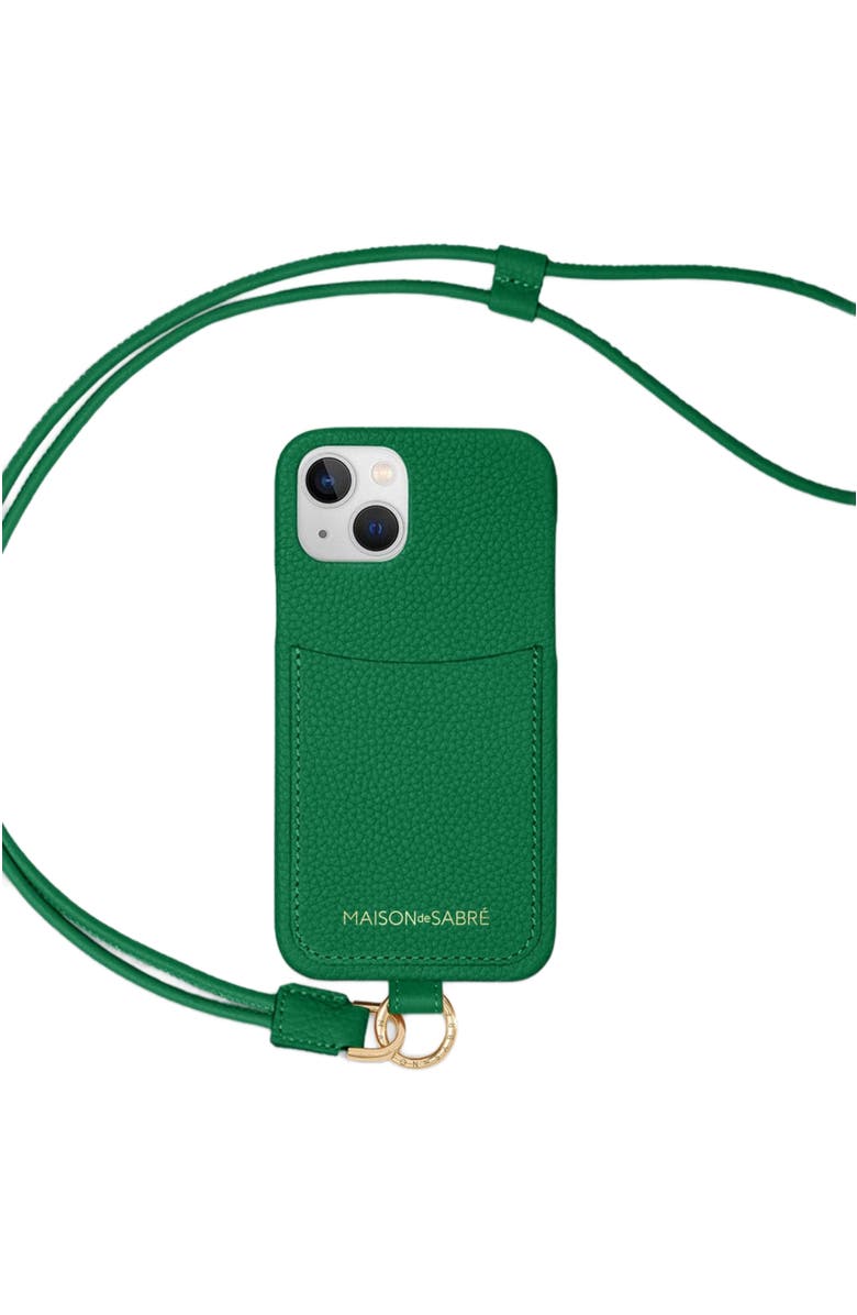 MAISON de SABRÉ Sling Phone Case, Main, color, Emerald Green