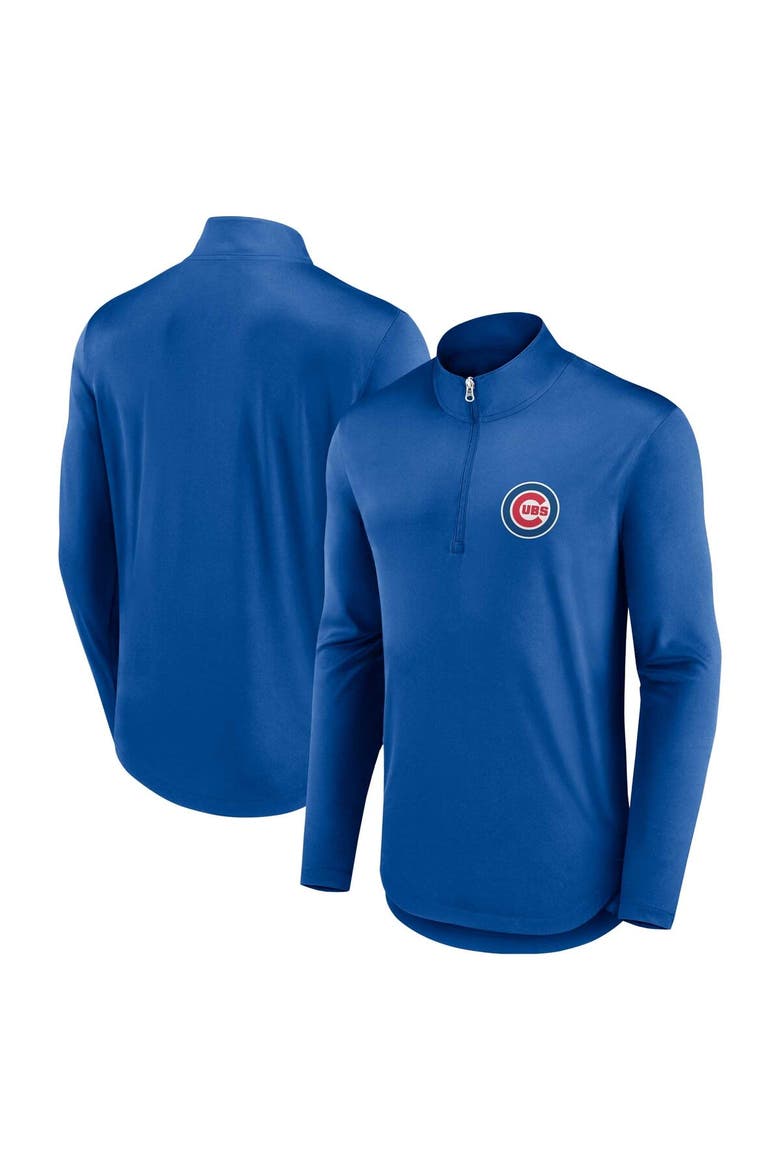 Men's Fanatics Branded Royal Chicago Cubs Quarterback Quarter-Zip Top, Alternate, color, Royal