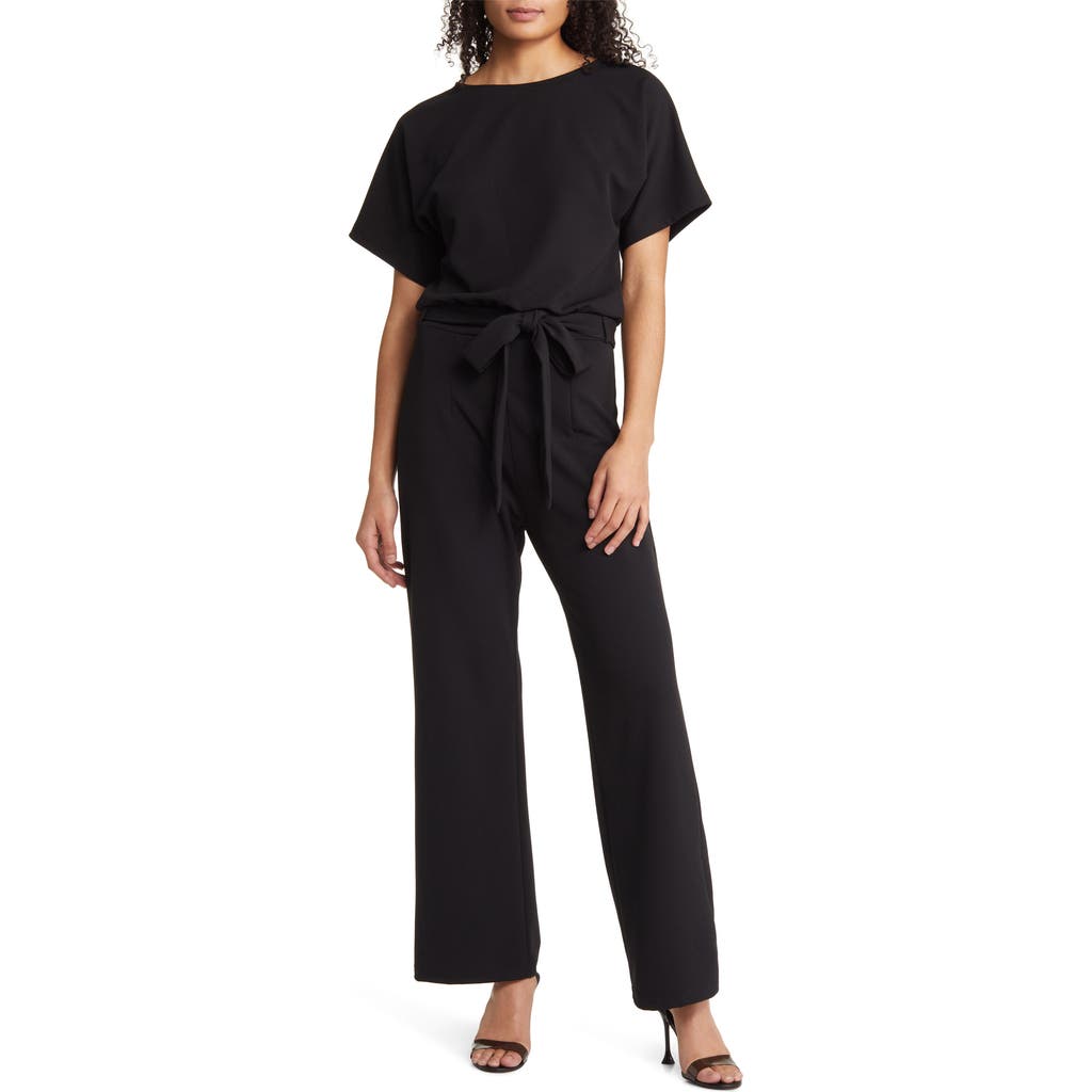 NIKKI LUND Alexandra Tie Waist Jumpsuit in Black  product