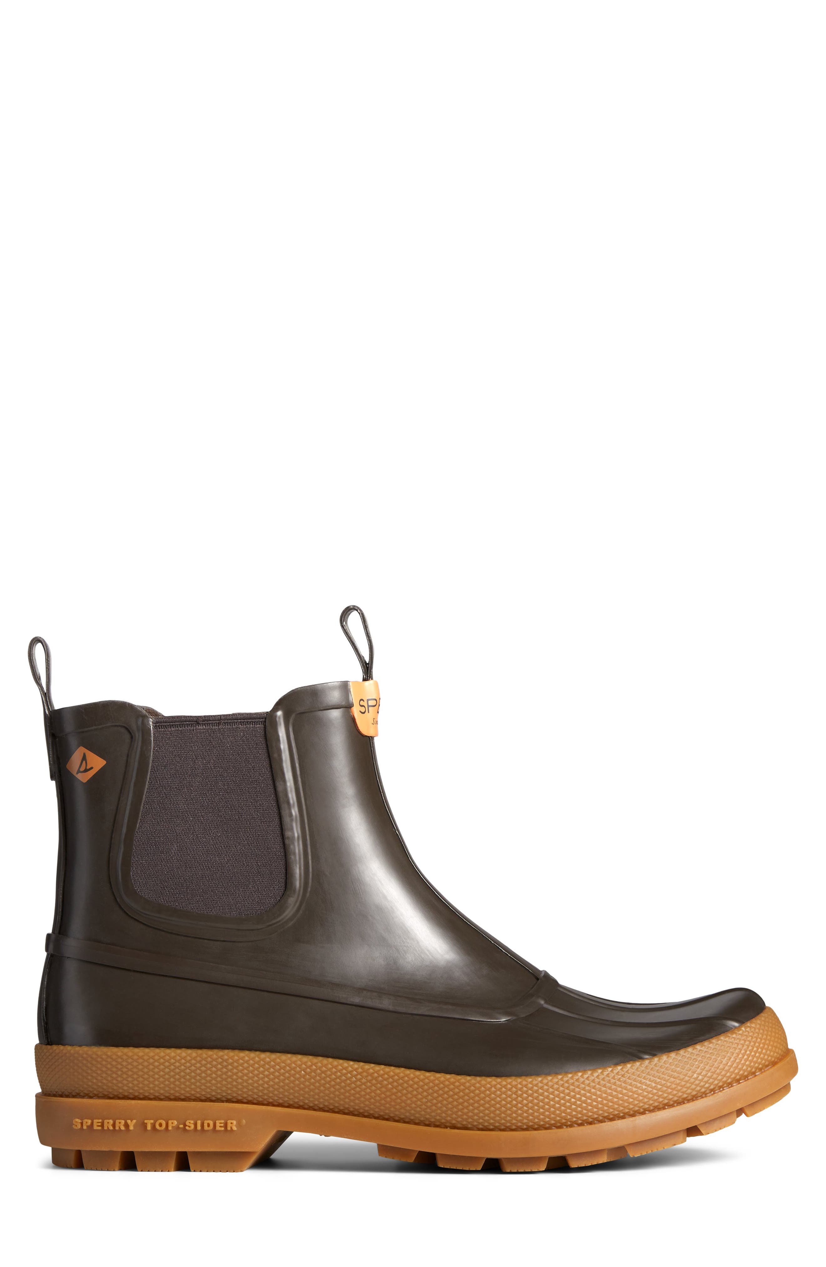 Sperry Cold Bay Waterproof Chelsea Rain Boot, Alternate, color, Brown