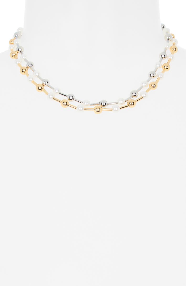 Tasha Set of 2 Faux Pearl Beaded Necklaces, Alternate, color, Gold/Silver