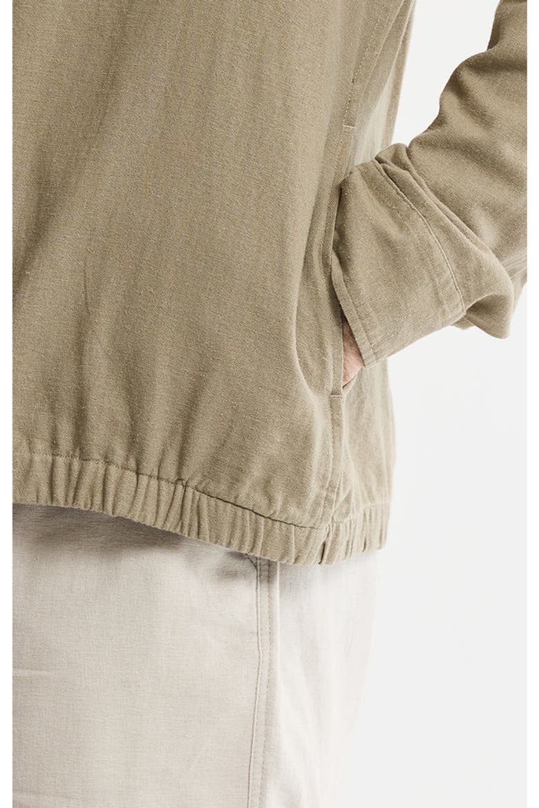 Linen Blend Zip Up Jacket, Alternate, color, Mocha