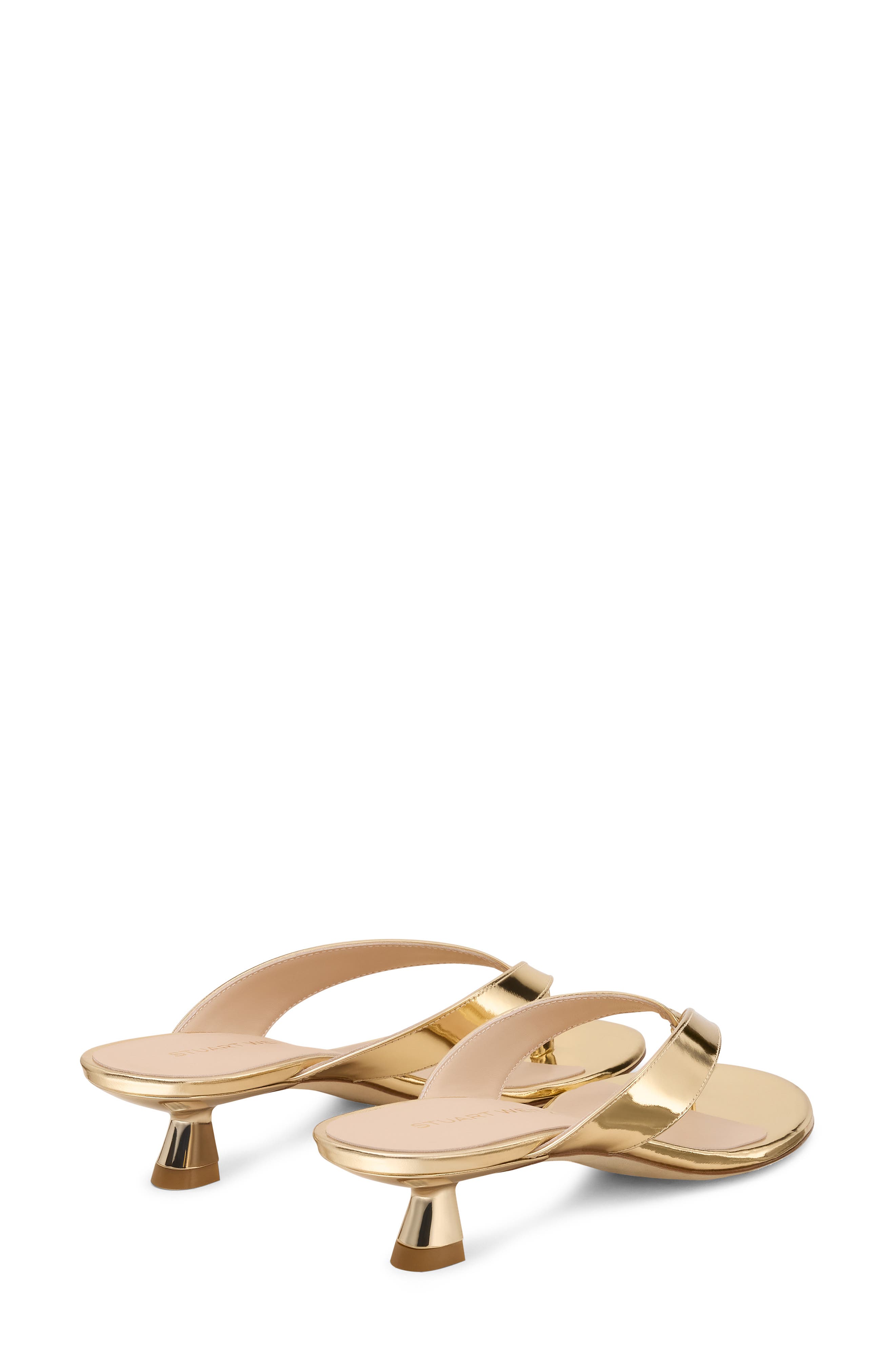 Stuart Weitzman Rio Kitten Heel Sandal, Alternate, color, Platino