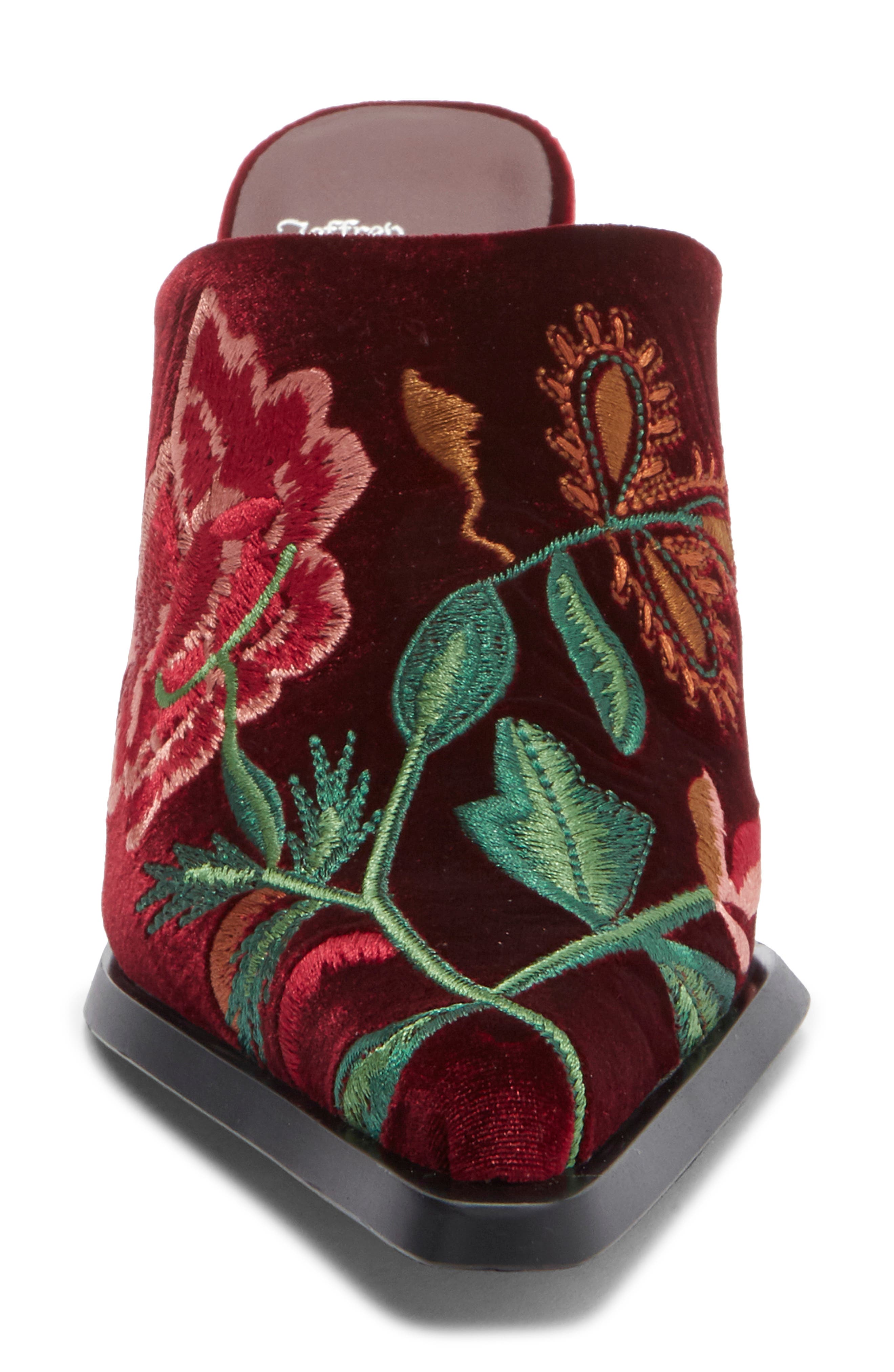 Jeffrey Campbell Savannah Embroidered Mule, Alternate, color, Wine Velvet Floral Multi