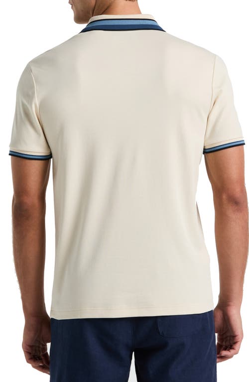 Original Penguin Tipped Cotton Interlock Polo In Neutral