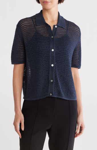 Neo Open Stitch Linen Blend Mesh Cardigan