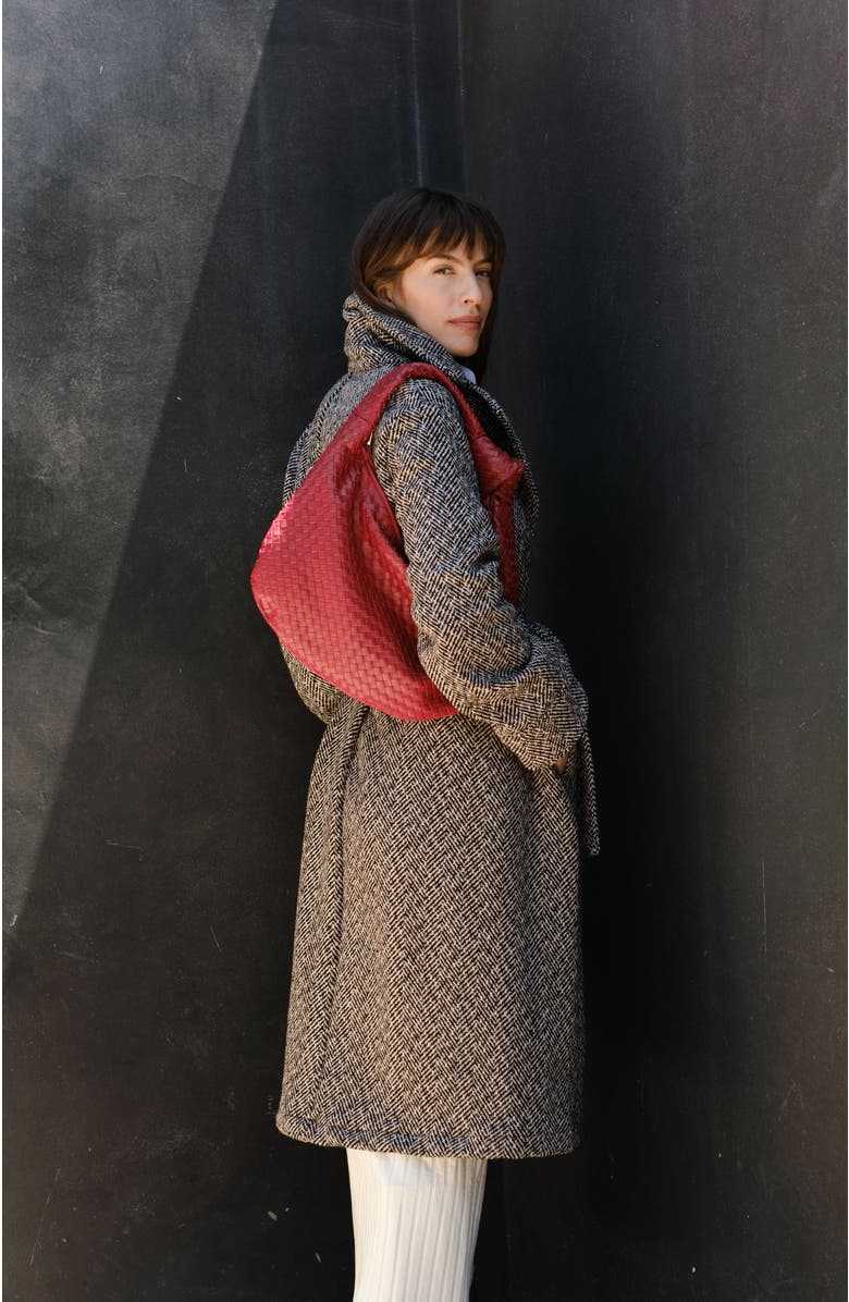 Whimsy + Row Emilia Coat, Alternate, color, Black/White