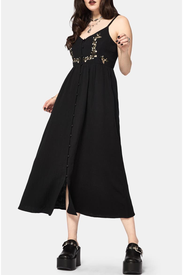 Abundance Cotton Floral Dress, Alternate, color, Black