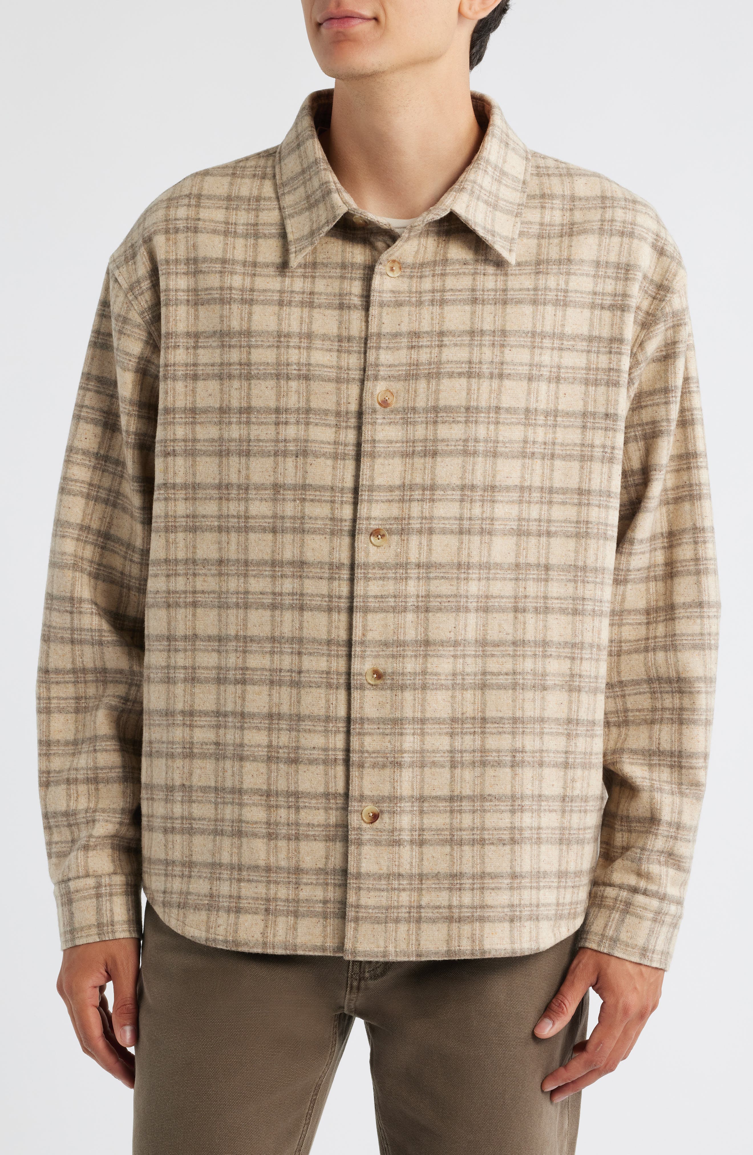 Plaid Wool Blend Overshirt - image 2