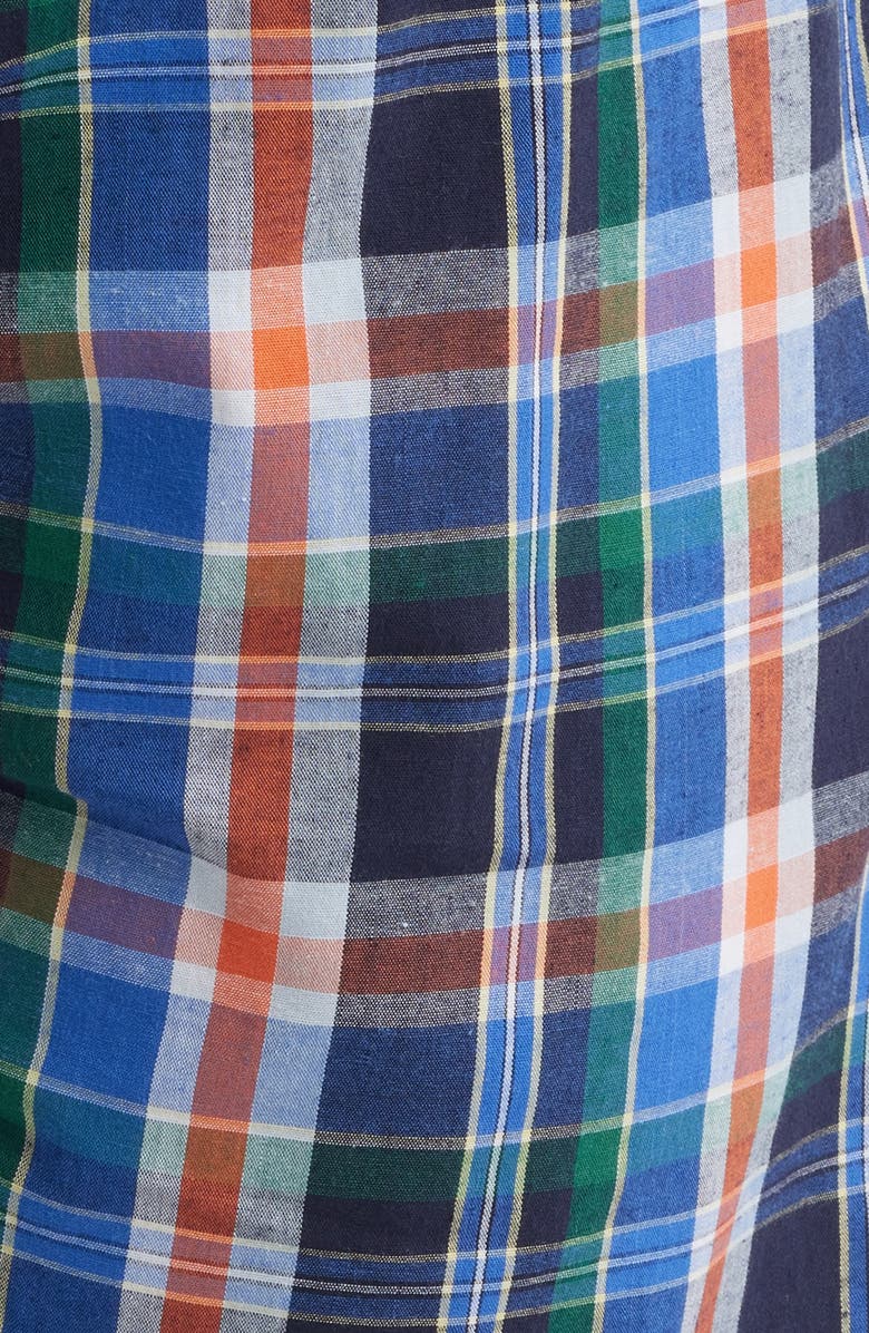 Majestic International Cozy Pajama T-Shirt & Woven Cotton Shorts Set, Alternate, color, Marlin Plaid