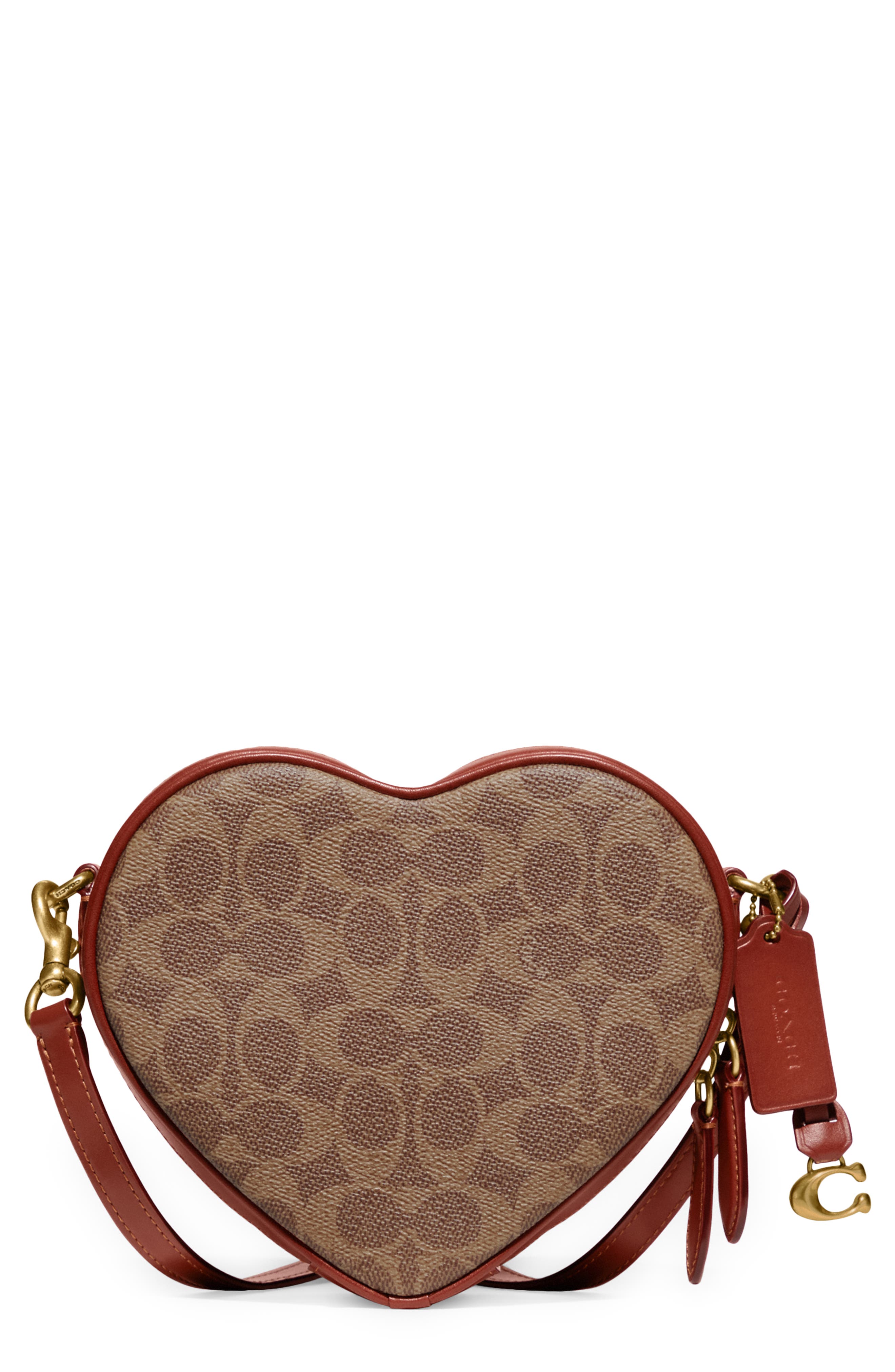 COACH Coated Canvas & Leather Heart Crossbody Bag, Main, color, 