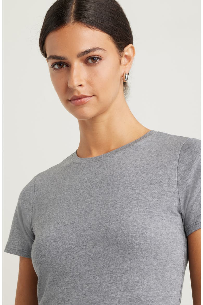 Pima Cotton Blend Crewneck T-Shirt, Alternate, color, GREY DARK HEATHER