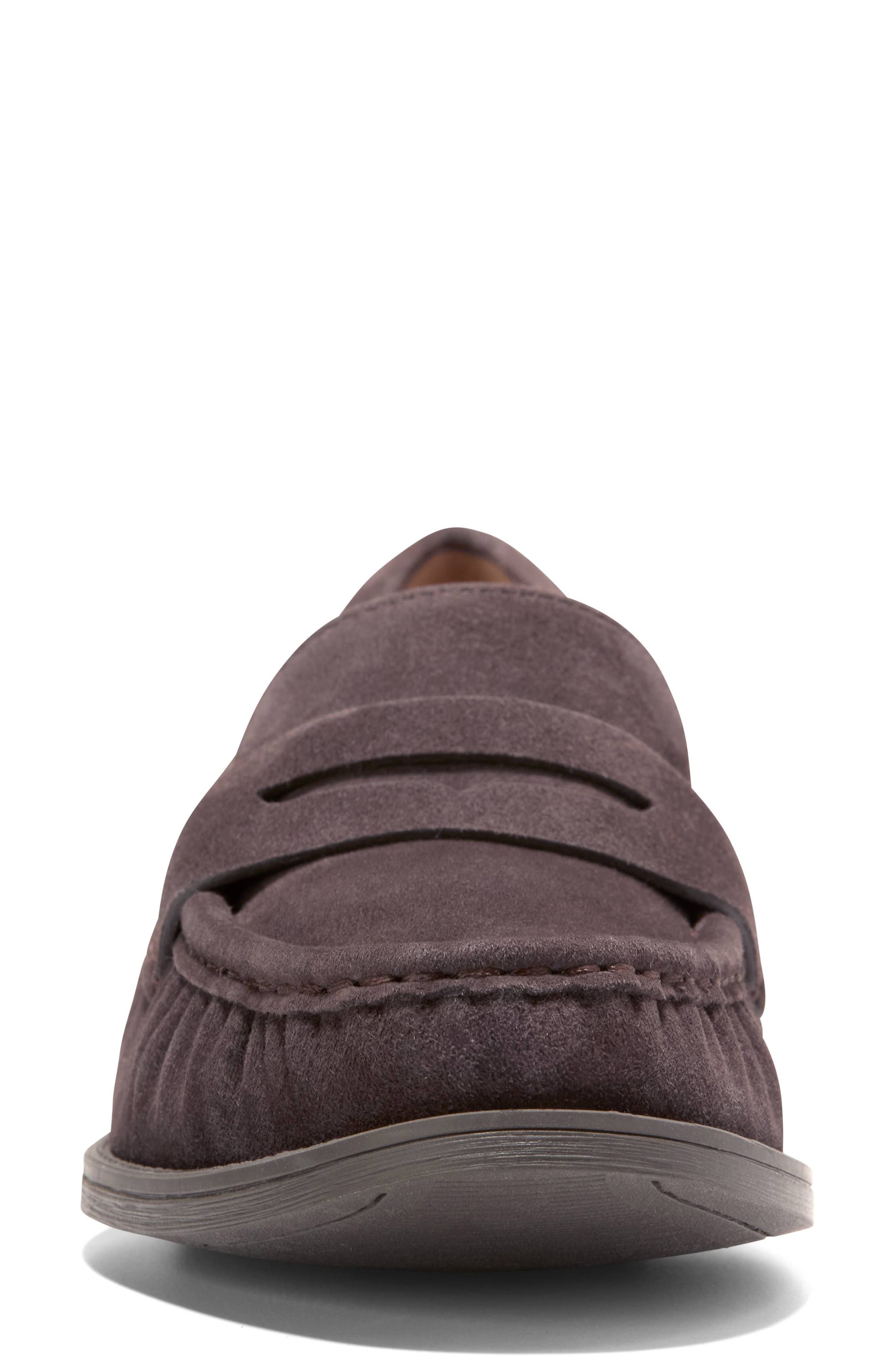 Stassi Penny Loafer, Alternate, color, DARK CHOCOLATE SUEDE