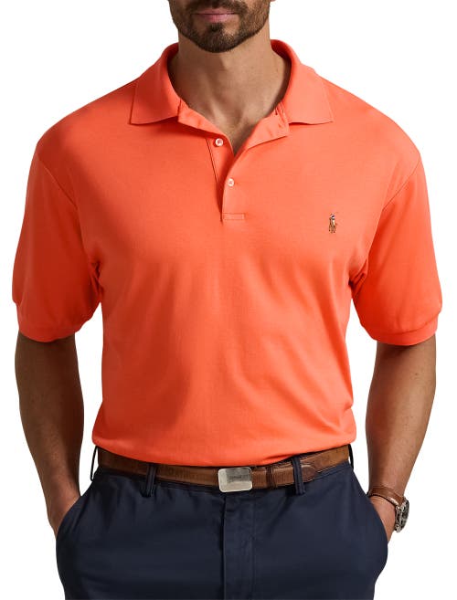 Shop Polo Ralph Lauren Big & Tall Soft Touch Polo Shirt In Sunset Orange