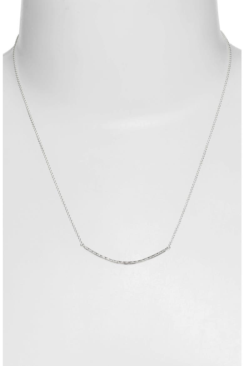Riva Smile Diamond Bar Necklace, Alternate, color, SILVER/ DIAMOND