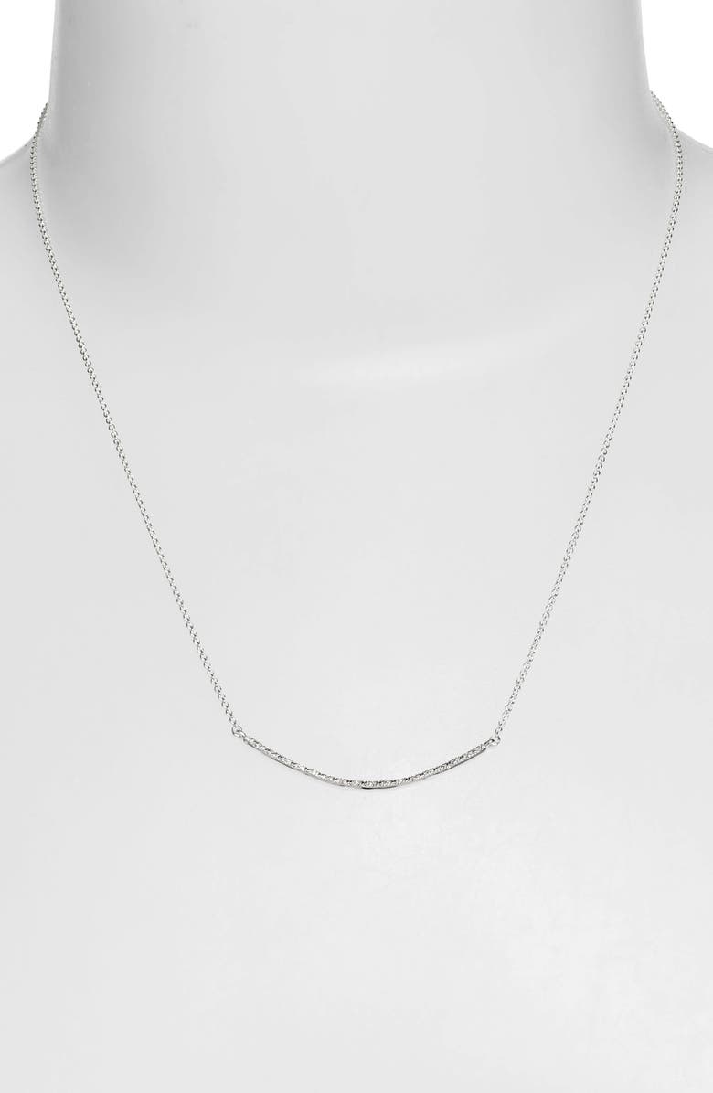 Monica Vinader Riva Smile Diamond Bar Necklace, Alternate, color,