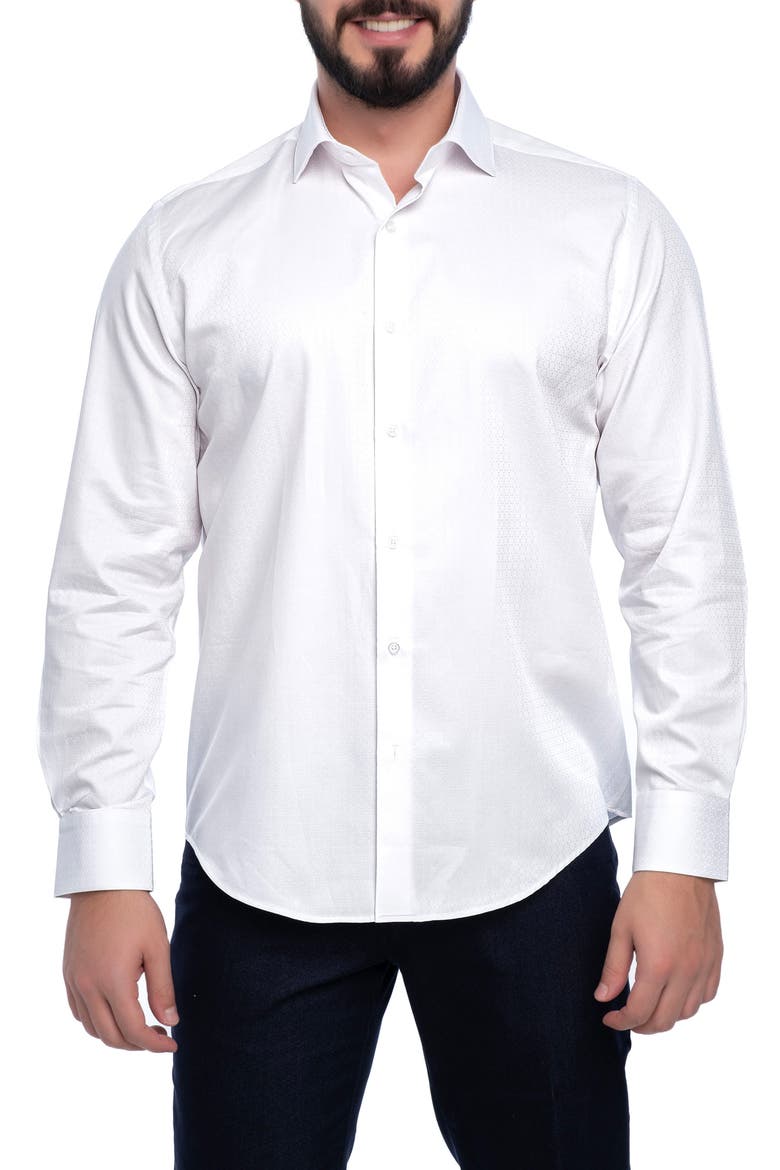 Berkley Slim Fit Cotton Dress Shirt, Main, color, WHITE
