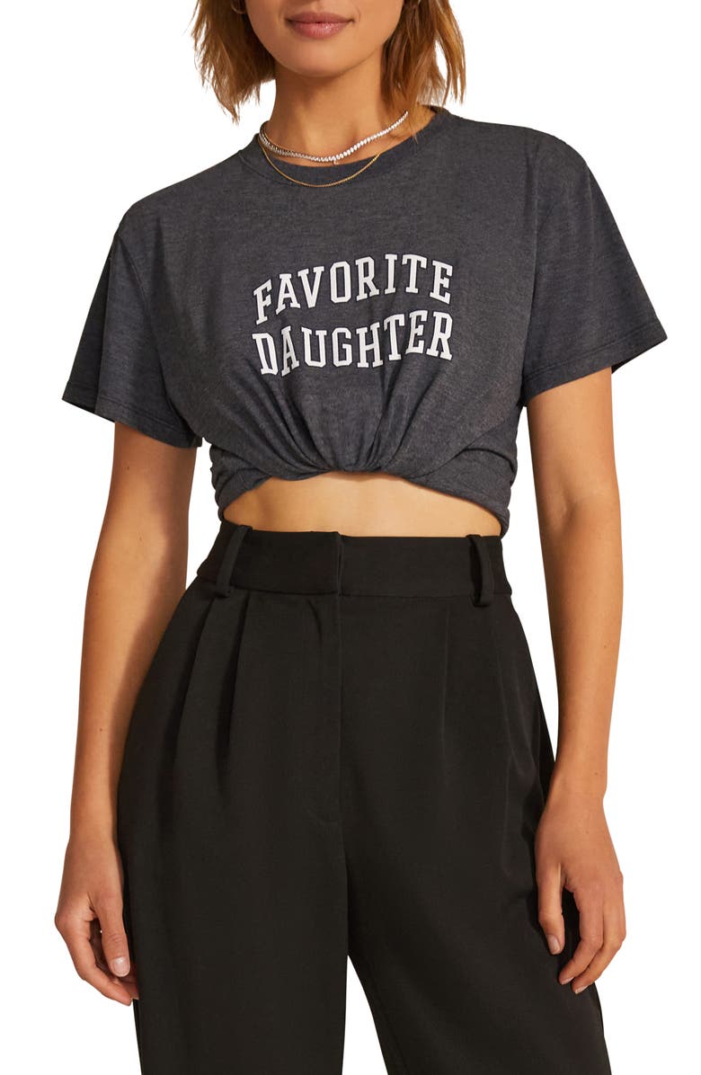 Favorite Daughter Collegiate Crop Graphic Tee, Main, color, 