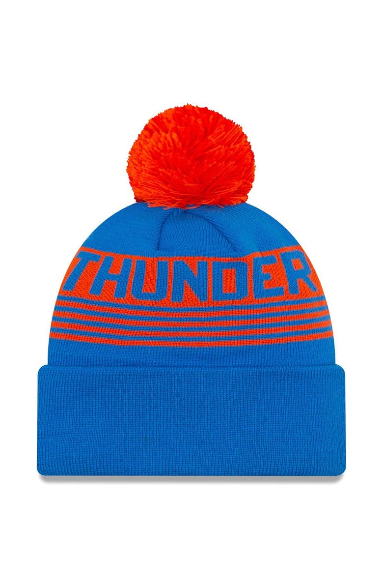 New Era Men's New Era Blue Oklahoma City Thunder Proof Cuffed Knit Hat with Pom, Alternate, color, 