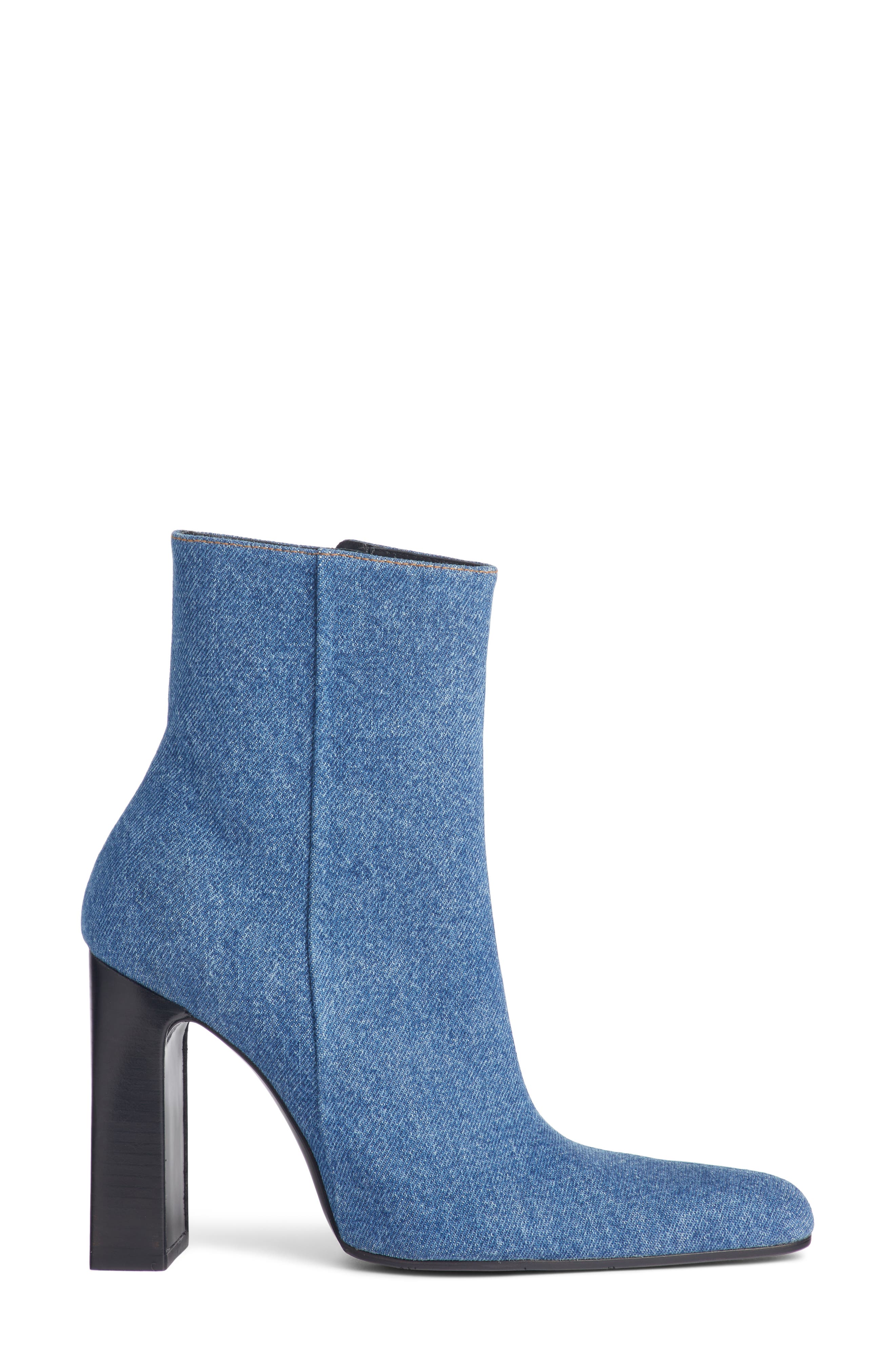 Balenciaga Block Heel Denim Bootie (Women) | Nordstrom