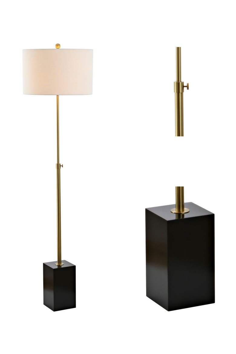 Lafayette 65" Adjustable Height LED Floor Lamp, Brass/Black, Main, color, Brass Gold/Black