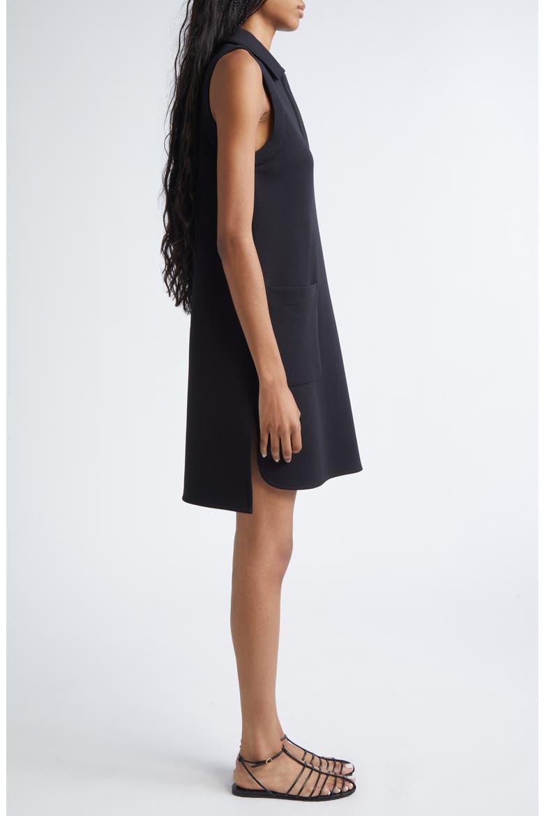 Saggina Double Face Jersey Polo Dress, Alternate, color, BLACK