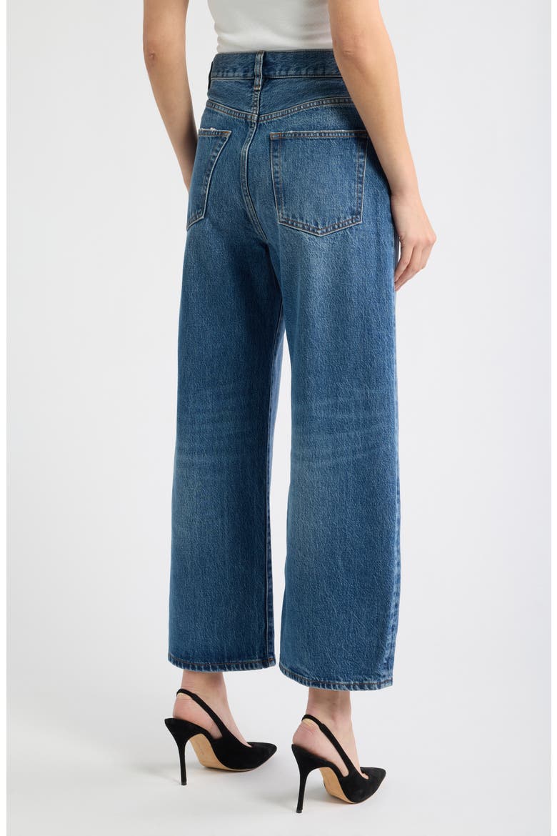 The Bow High Waist Crop Wide Leg Jeans, Alternate, color, SOUNDWAVE
