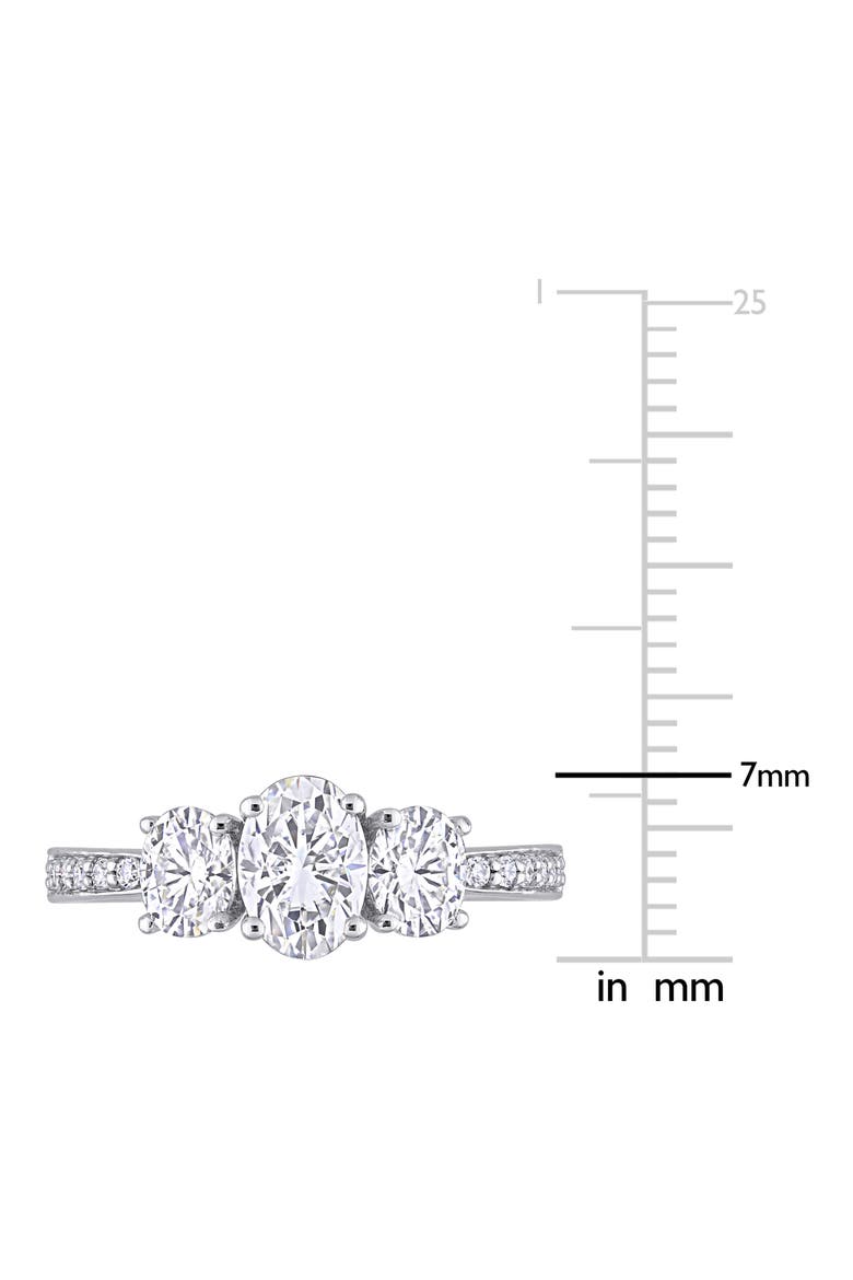 Lab Created Moissanite Ring, Alternate, color, WHITE
