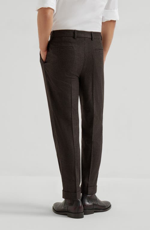 Brunello Cucinelli Pleated Wool-cashmere Blend Trousers In Brown