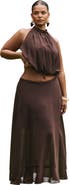 ELOQUII Semi-Sheer Chiffon Circle Skirt
